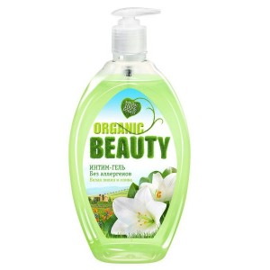 Intymios higienos gelis ,, Organic Beauty "  su balta lelija ir alyvuogėm 500 ml